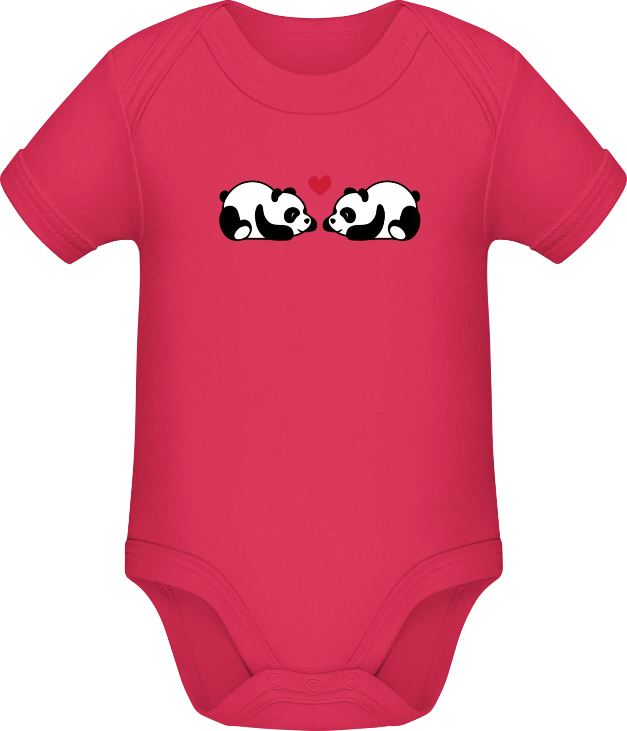 Cute Little Sleeping Pandas In Love - Sorbet Sonar SSL organic babybodsuit - Front