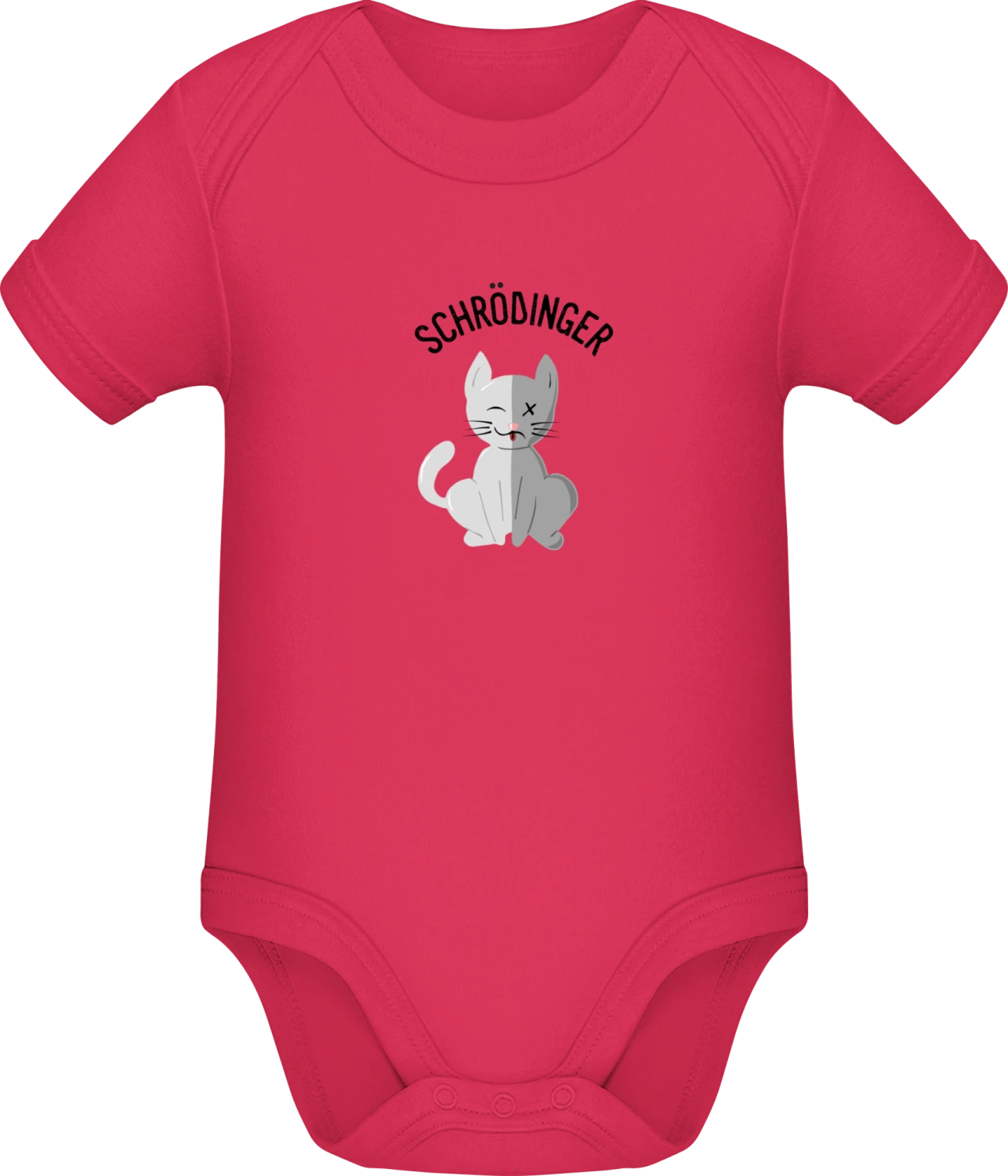 Schrödinger Cat Illustration - Sorbet Sonar SSL organic babybodsuit - Front