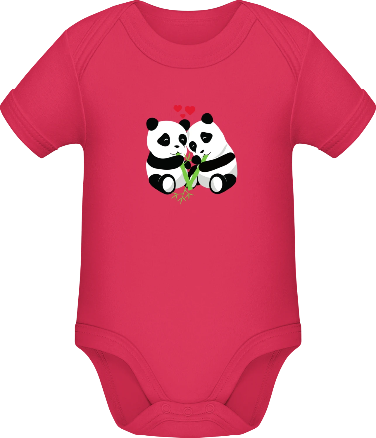 Panda Love - Sorbet Sonar SSL organic babybodsuit - Front