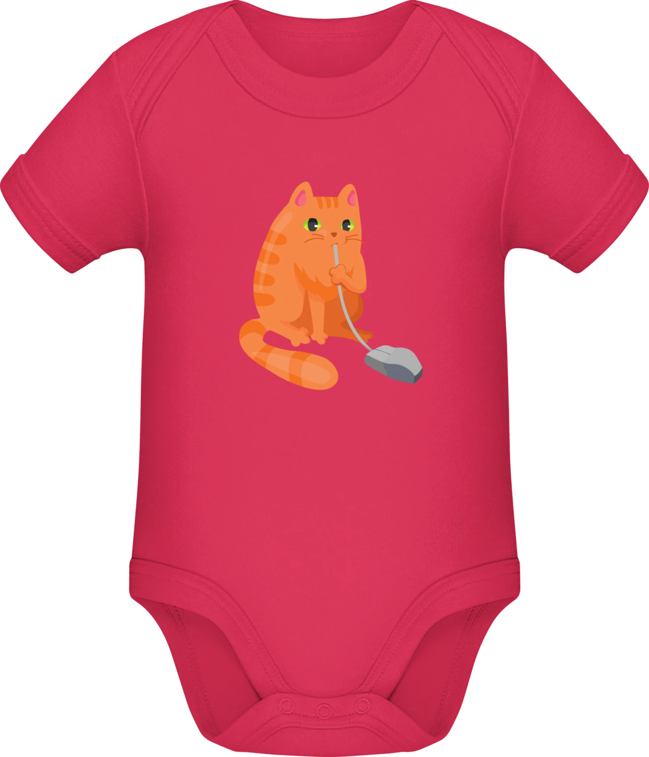 Cat Eats Mouse - Sorbet Sonar SSL organic babybodsuit - Front