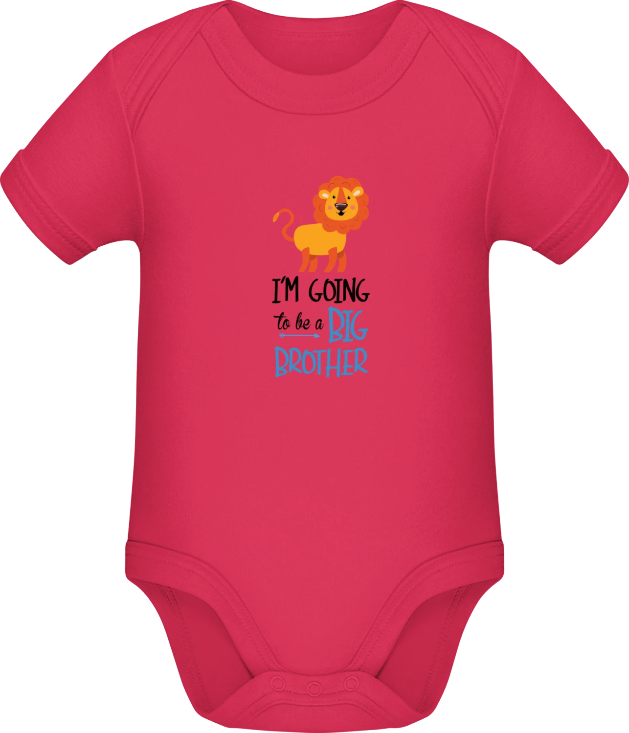 I'm Going To Be a Big Brother Lion - Sorbet Sonar SSL organic babybodsuit - Front