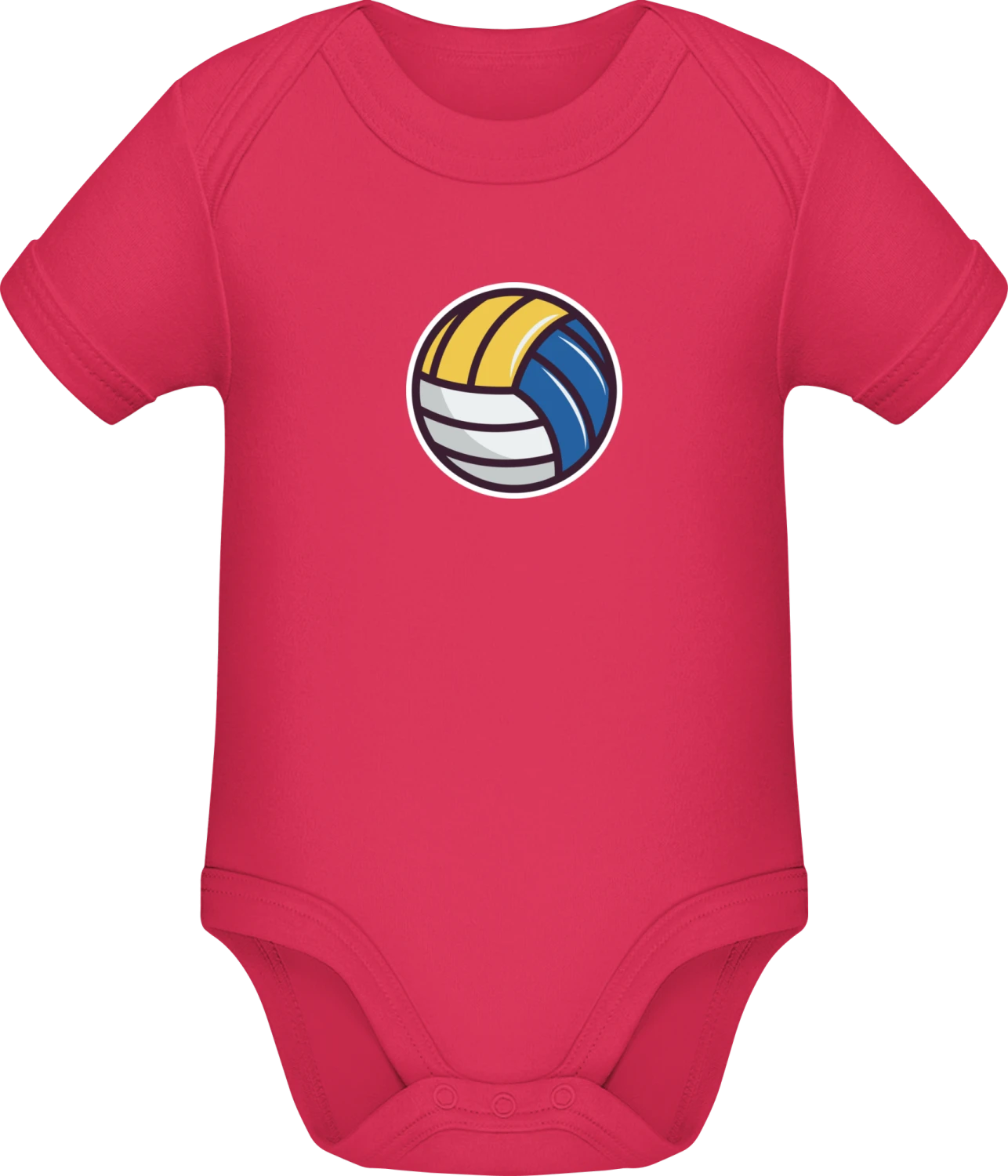 Beach Volleyball White Yellow Blue - Sorbet Sonar SSL organic babybodsuit - Front