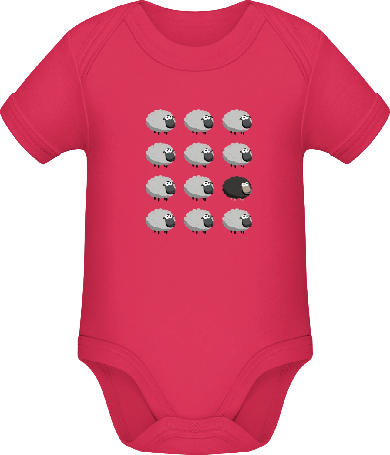 Black Sheep Different - Sorbet Sonar SSL organic babybodsuit - Front