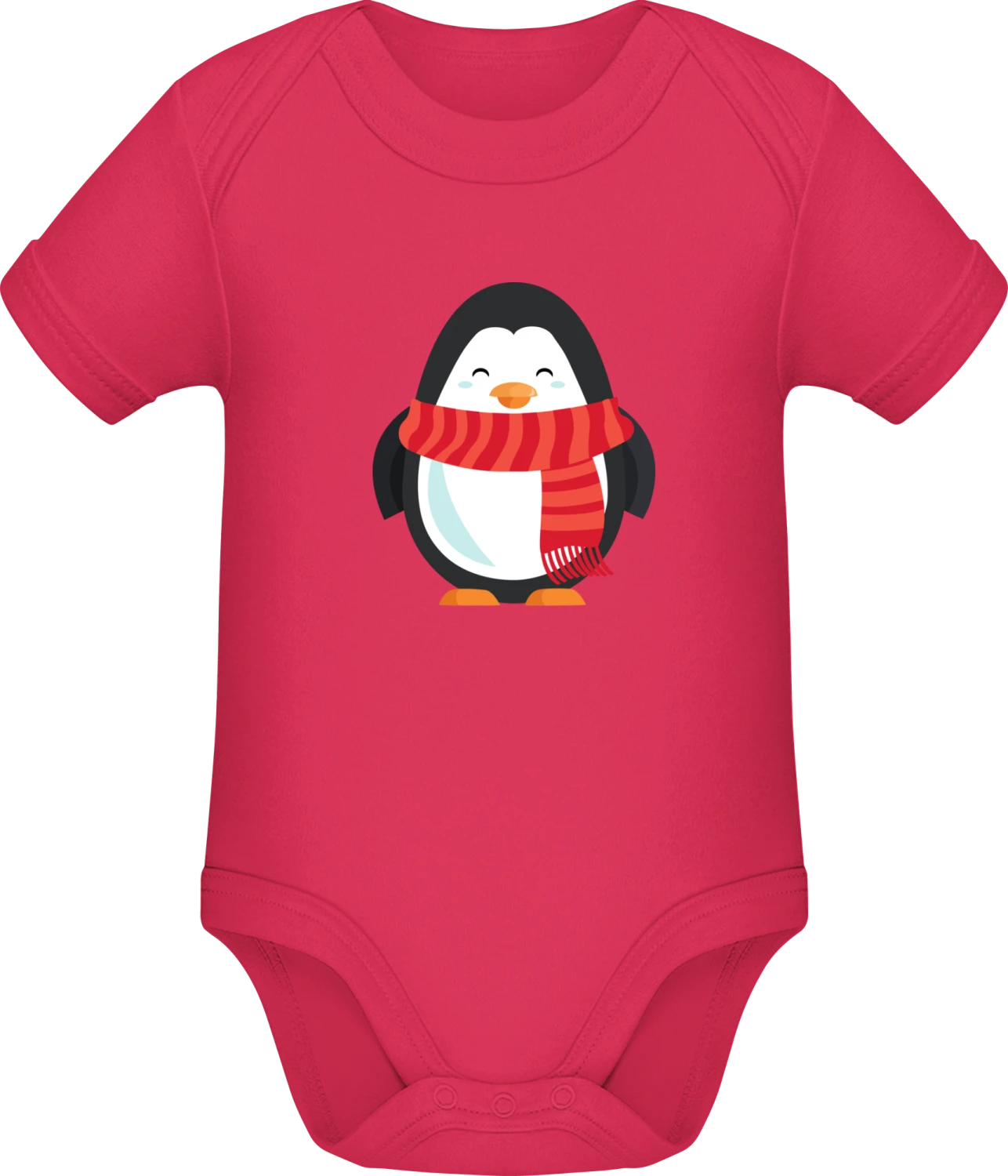 Penguin With Scarf - Sorbet Sonar SSL organic babybodsuit - Front