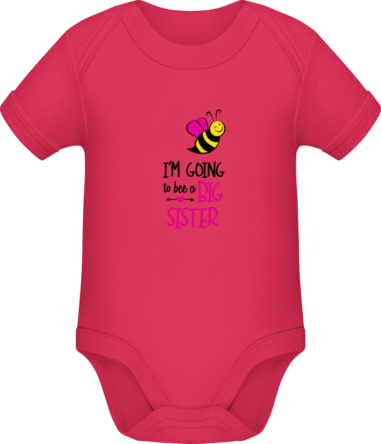 I'm Going To Bee A Big Sister - Sorbet Sonar SSL organic babybodsuit - Front