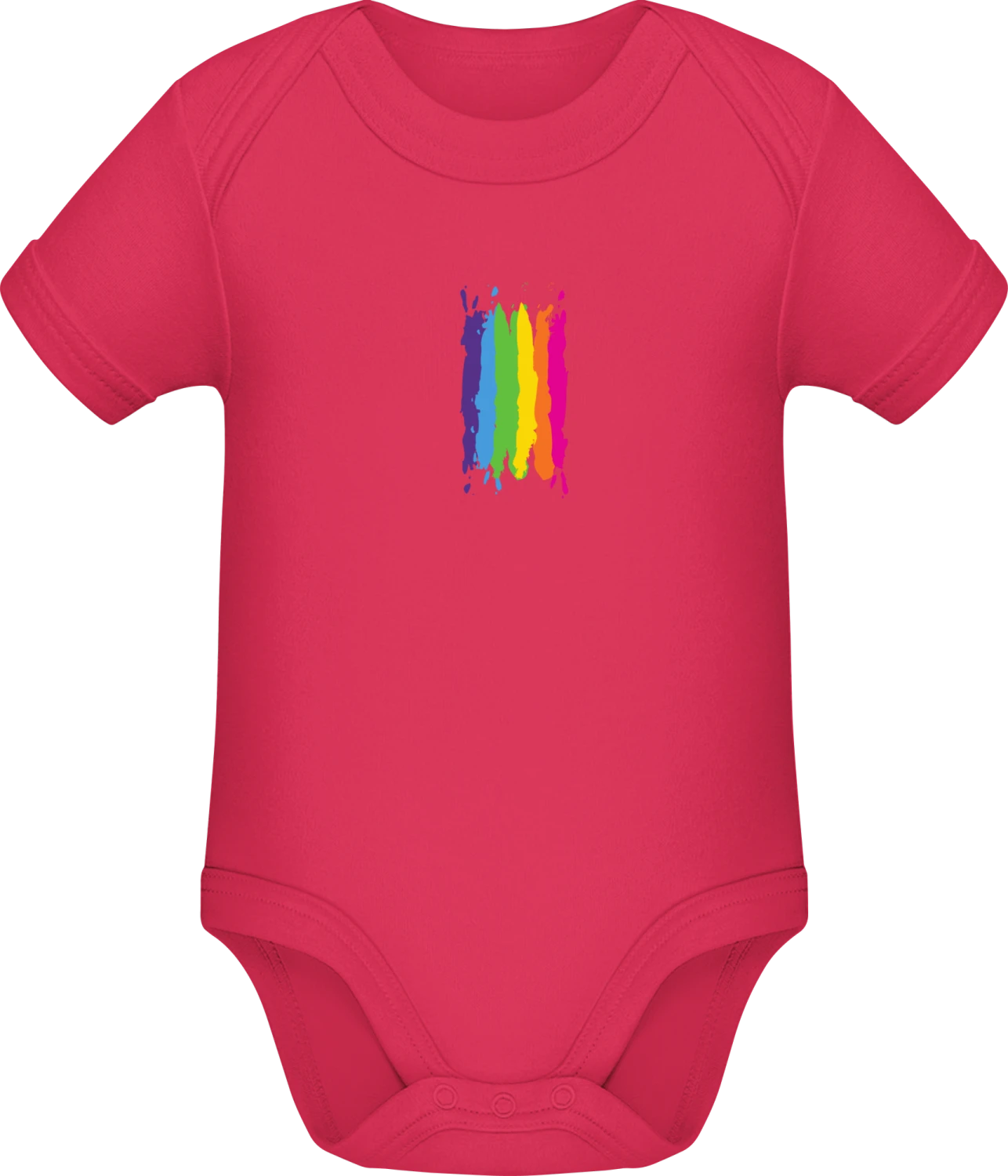 Acrylic Painted Rainbow - Sorbet Sonar SSL organic babybodsuit - Front