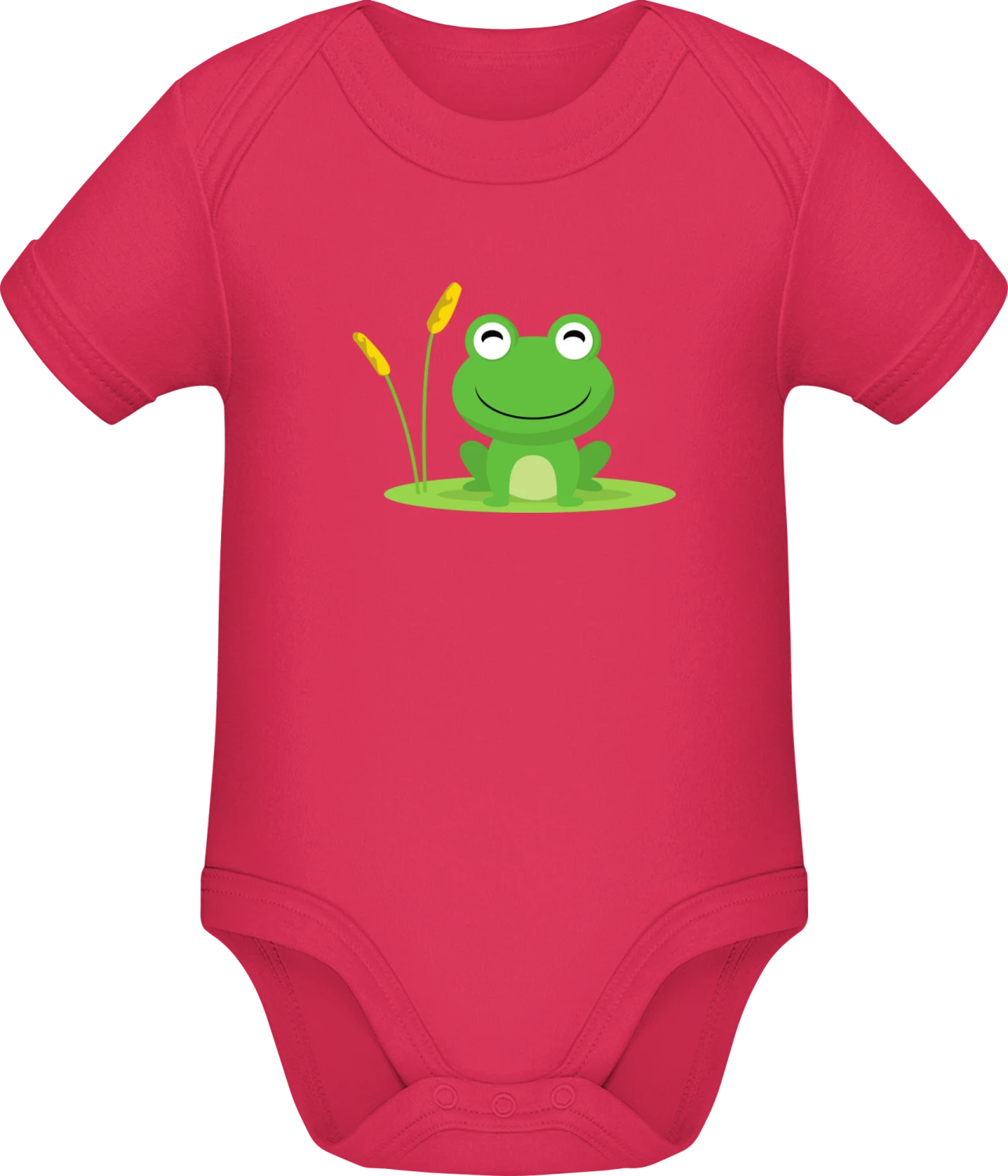 Frog On A Leaf - Sorbet Sonar SSL organic babybodsuit - Front