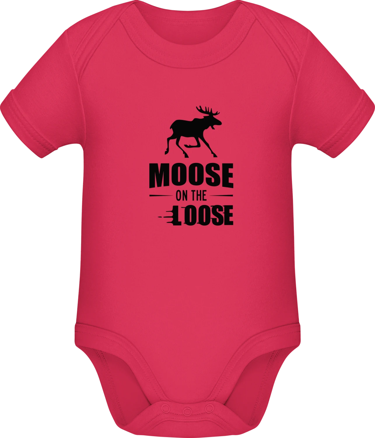 Moose On The Loose - Sorbet Sonar SSL organic babybodsuit - Front