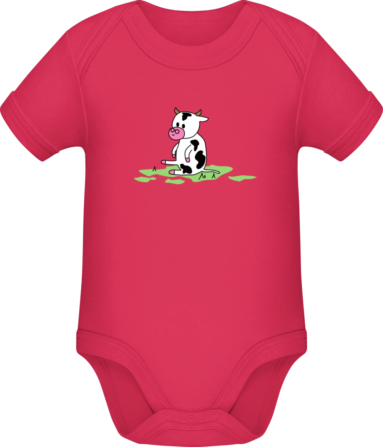 Cute Cow Grass - Sorbet Sonar SSL organic babybodsuit - Front