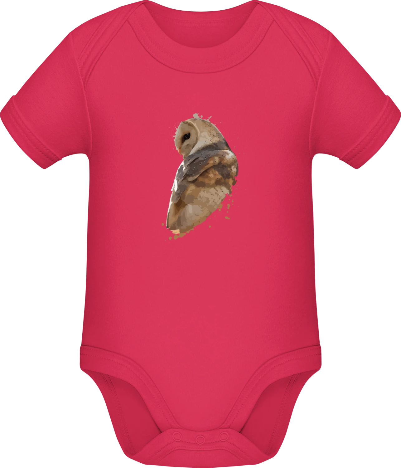 Barn Owl Watercolor Painting - Sorbet Sonar SSL organic babybodsuit - Front