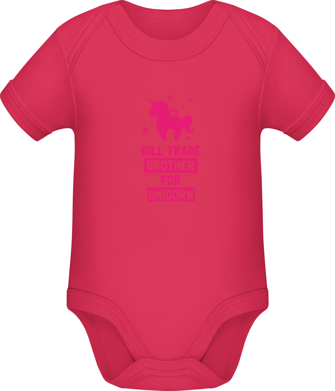 Will Trade Brother For Unicorn - Sorbet Sonar SSL organic babybodsuit - Front