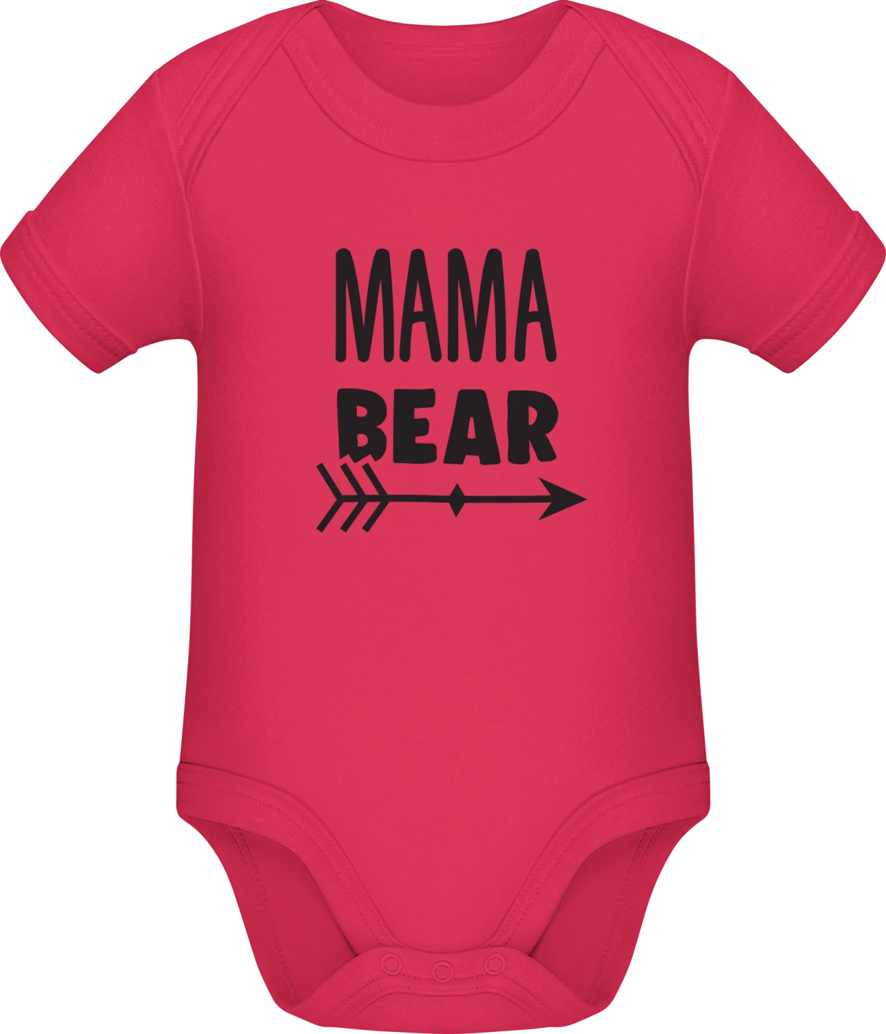 Mama Bear Right Arrow - Sorbet Sonar SSL organic babybodsuit - Front