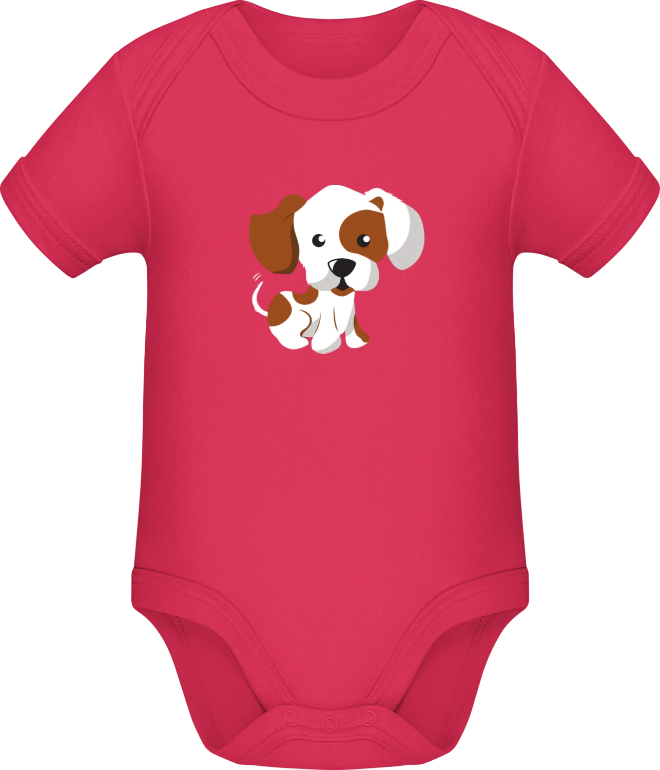 Little Dog Illustration - Sorbet Sonar SSL organic babybodsuit - Front