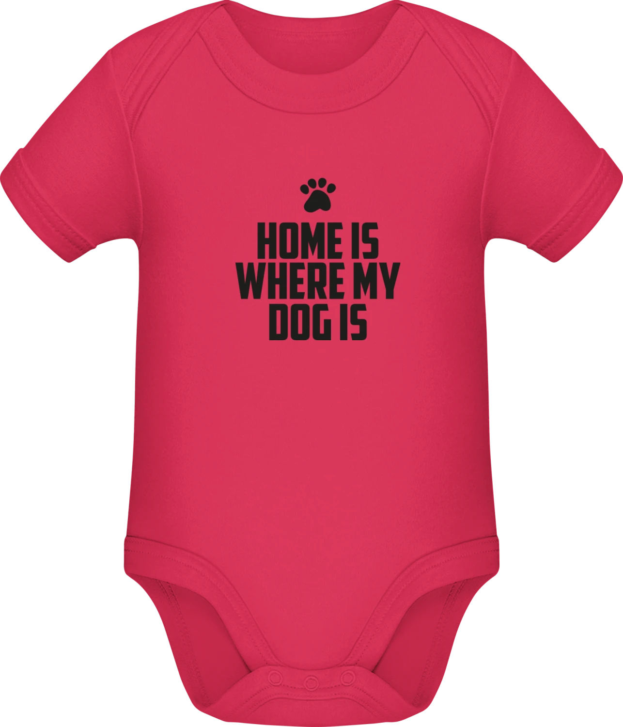 Home Is Where My Dog Is Illustration - Sorbet Sonar SSL organic babybodsuit - Front