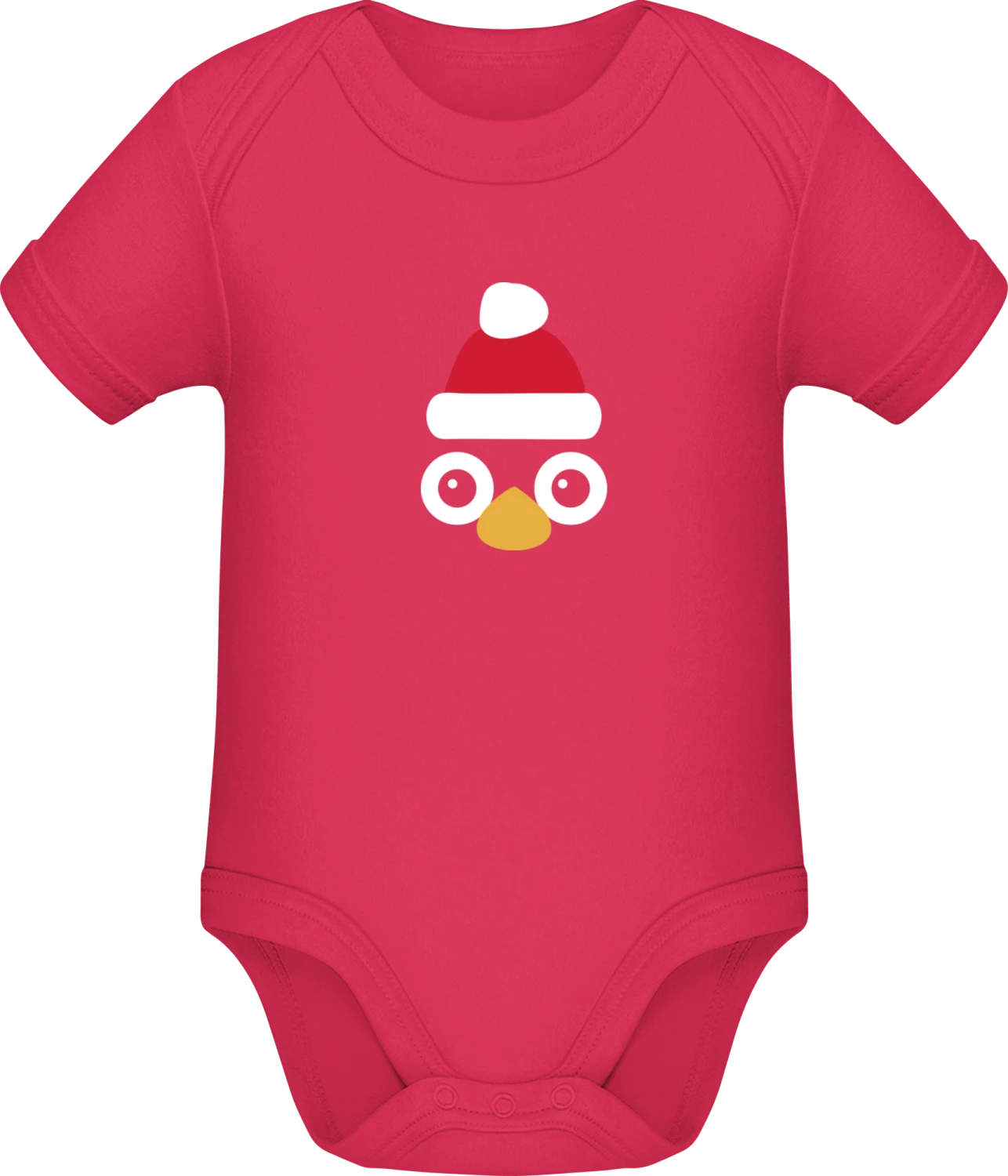 Christmas Penguin Head - Sorbet Sonar SSL organic babybodsuit - Front