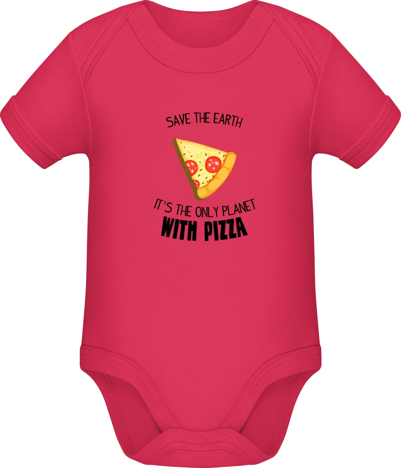 Save The Earth It´s The Only Planet With Pizza - Sorbet Sonar SSL organic babybodsuit - Front