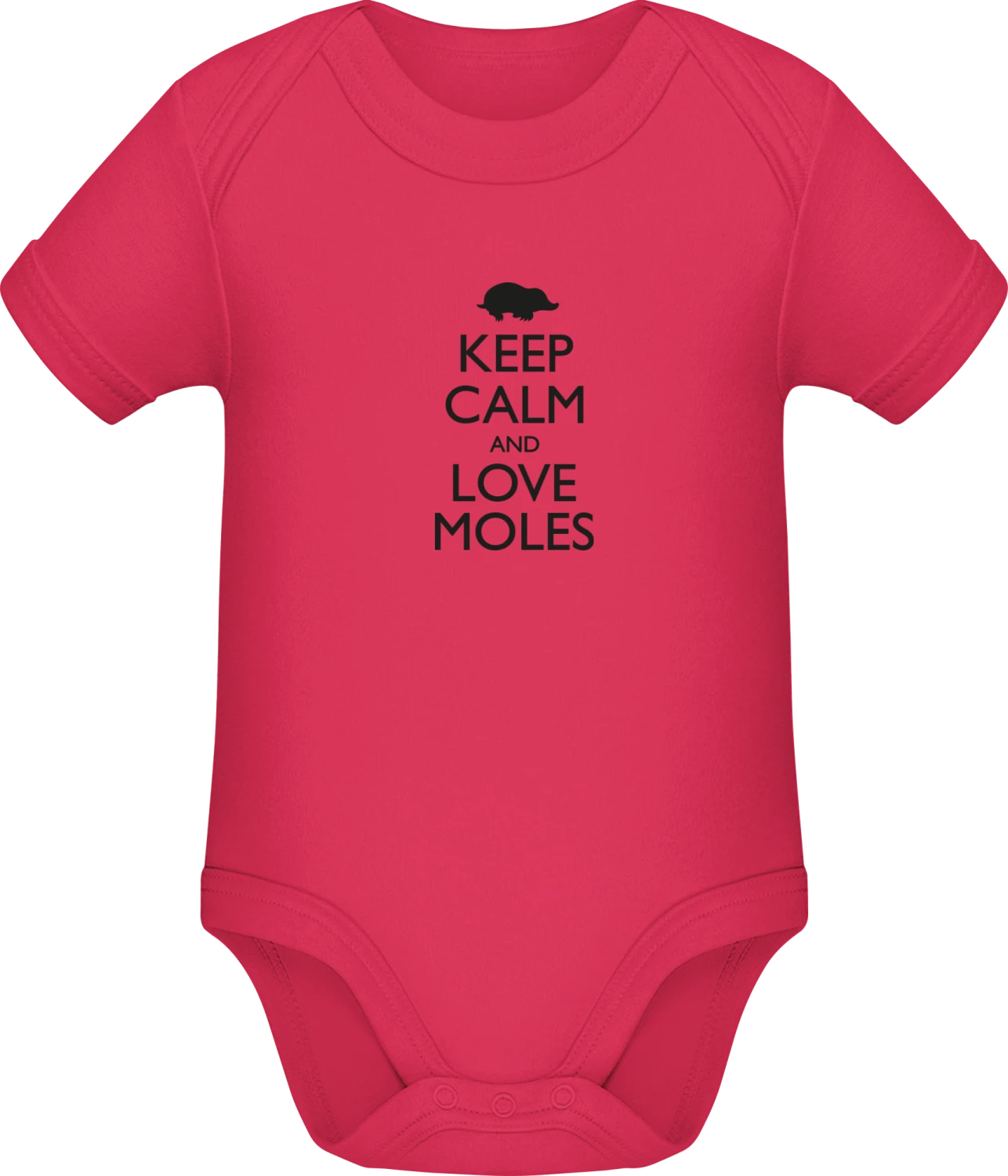 Keep Calm Mole - Sorbet Sonar SSL organic babybodsuit - Front