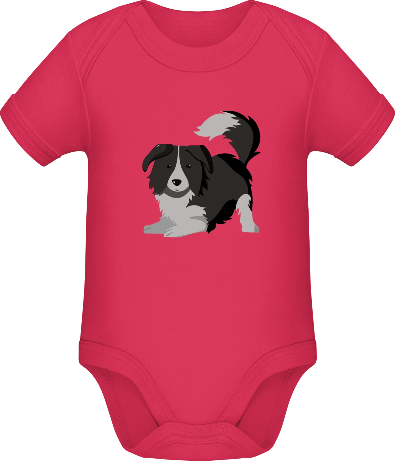 Cute Dog Want To Play - Sorbet Sonar SSL organic babybodsuit - Front