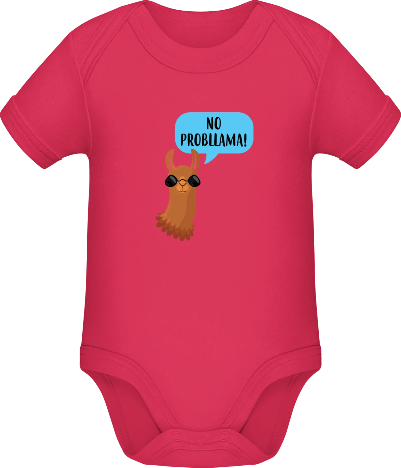 No Probllama - Sorbet Sonar SSL organic babybodsuit - Front