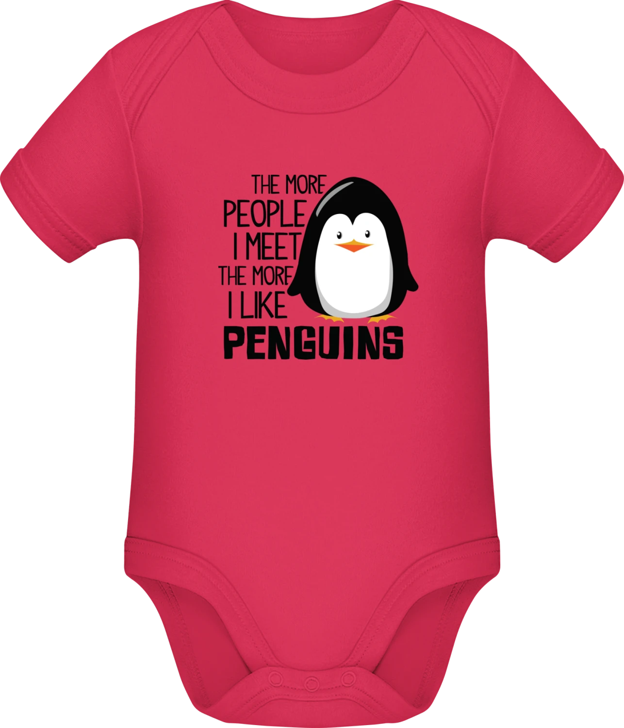 The More People I Meet The More I Like Penguins - Sorbet Sonar SSL organic babybodsuit - Front