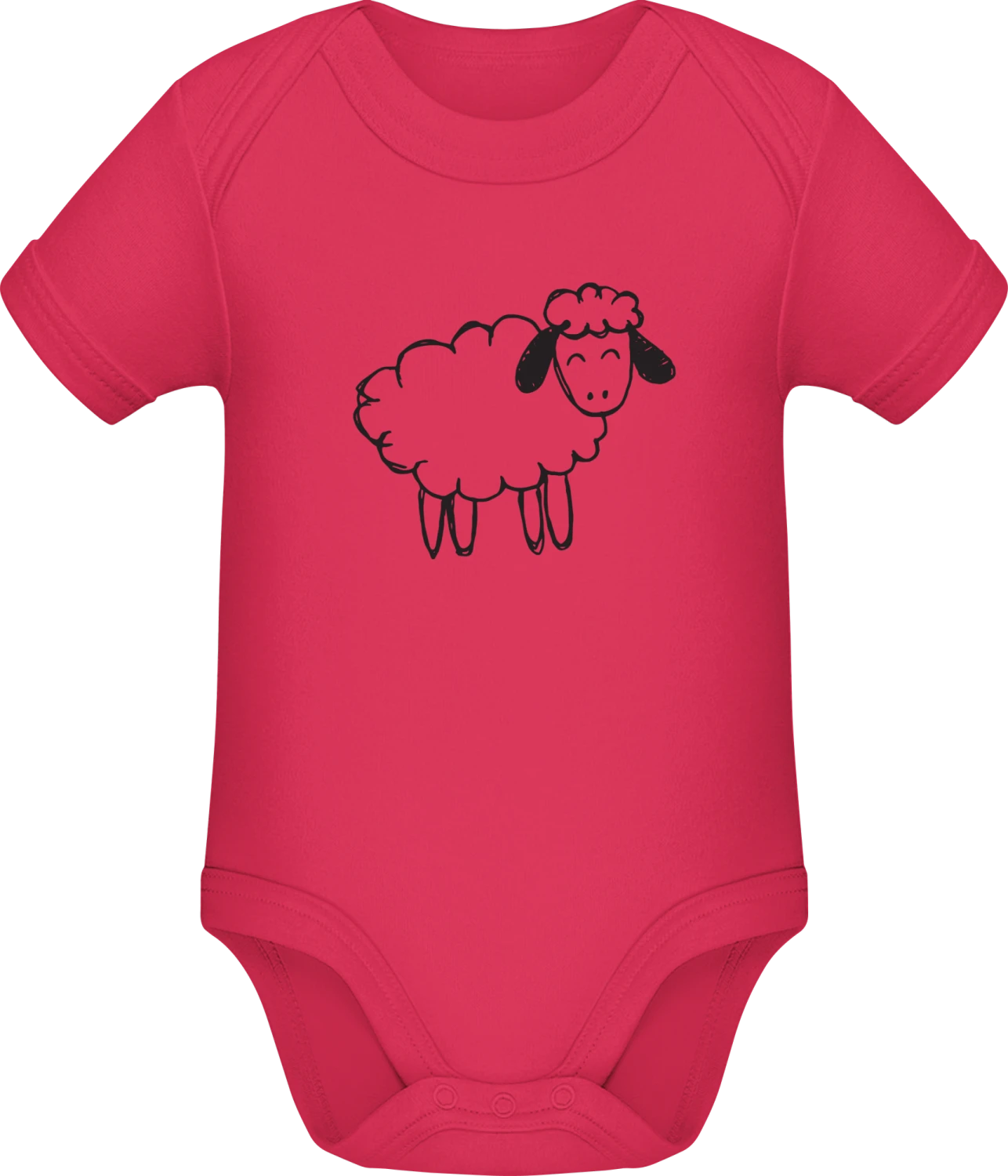 Happy Sheep Sketch - Sorbet Sonar SSL organic babybodsuit - Front