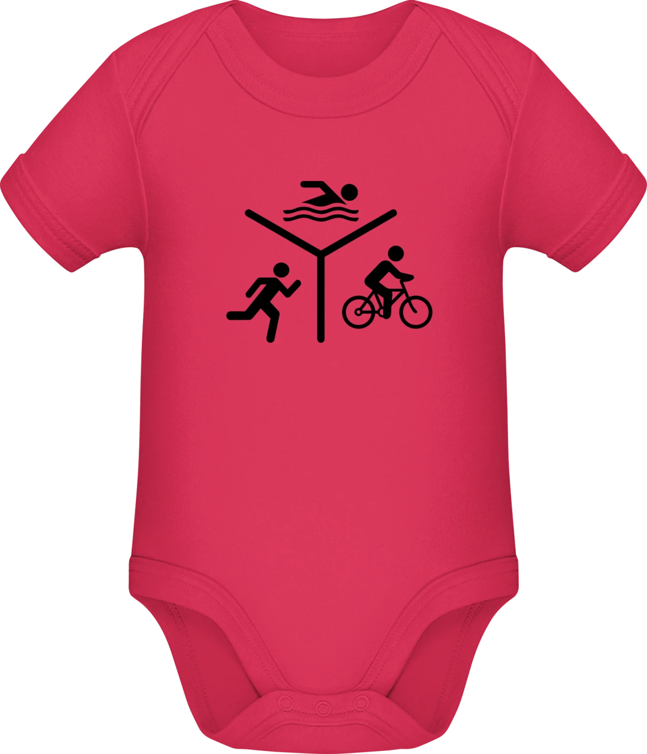 Triathlon Silhouette Logo - Sorbet Sonar SSL organic babybodsuit - Front