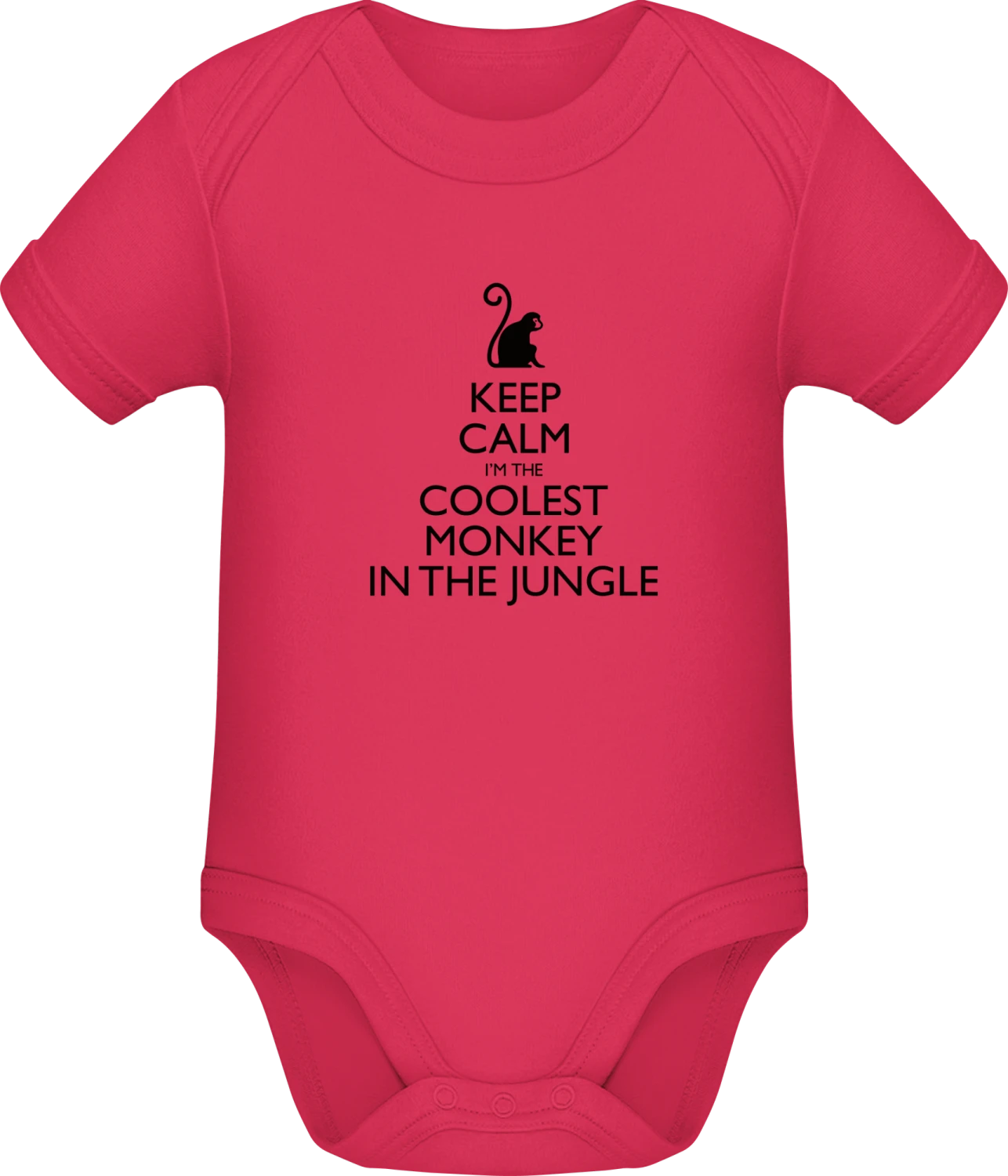 Keep Calm Monkey - Sorbet Sonar SSL organic babybodsuit - Front