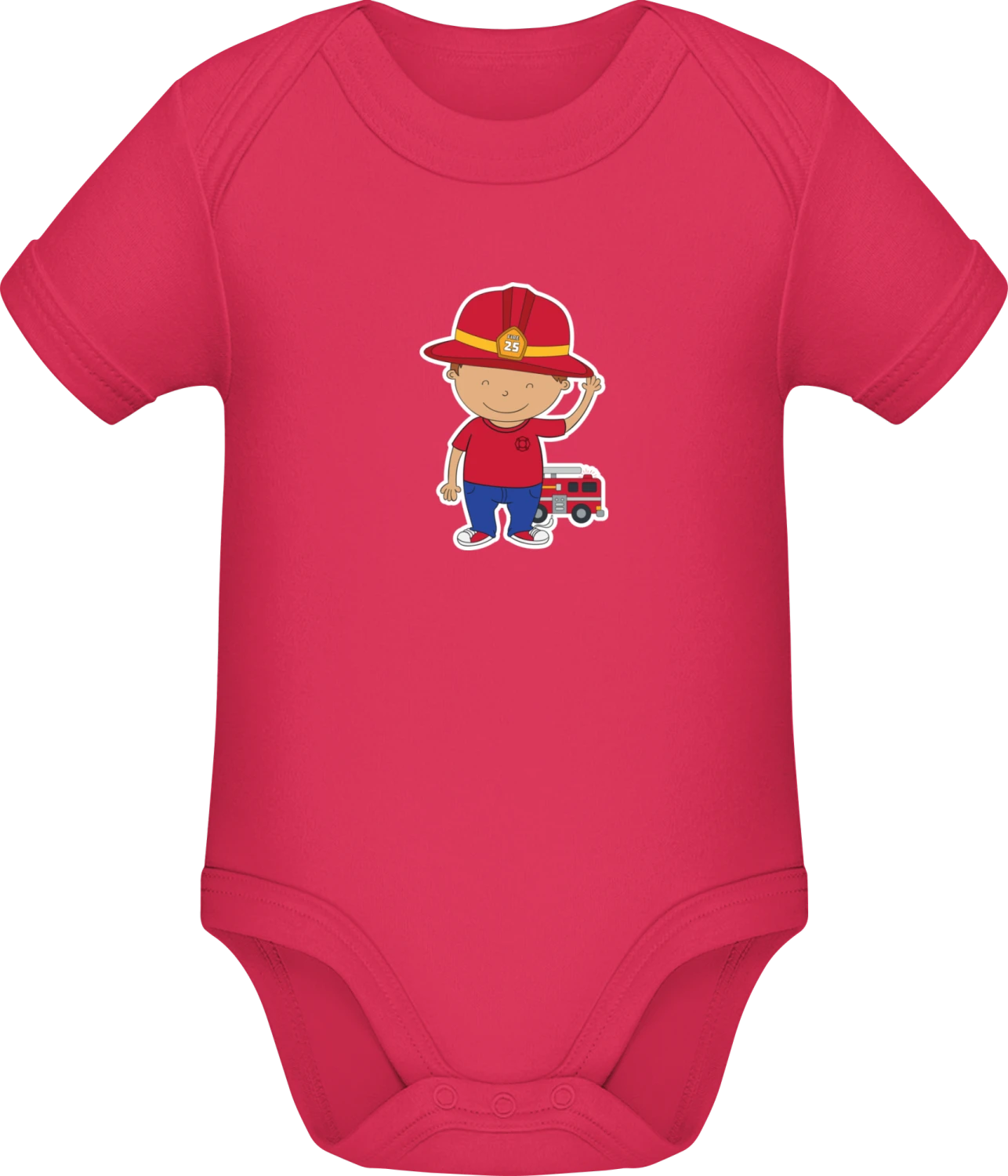 Little Firefighter - Sorbet Sonar SSL organic babybodsuit - Front