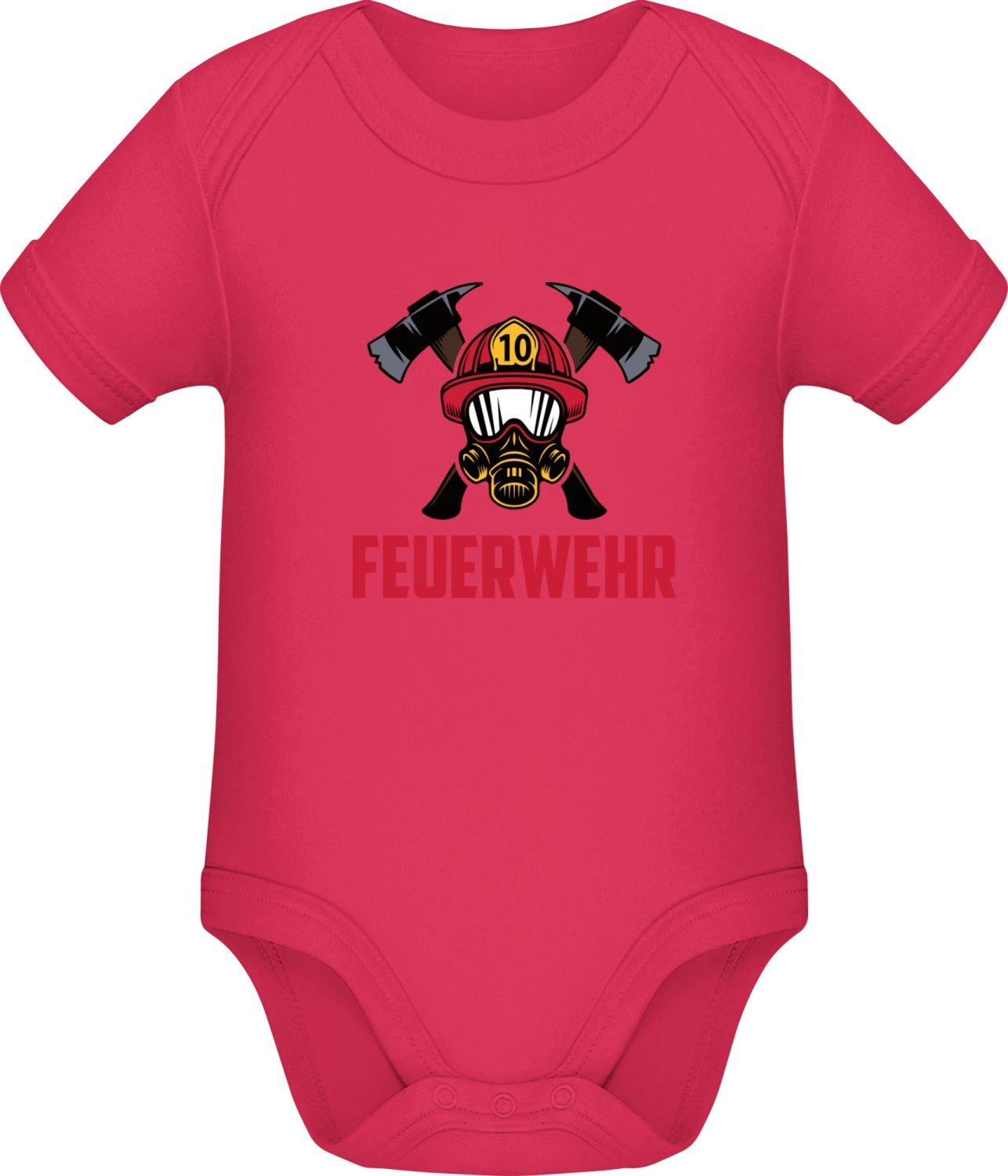 Feuerwehr Helm und Axt - Sorbet Sonar SSL organic babybodsuit - Front