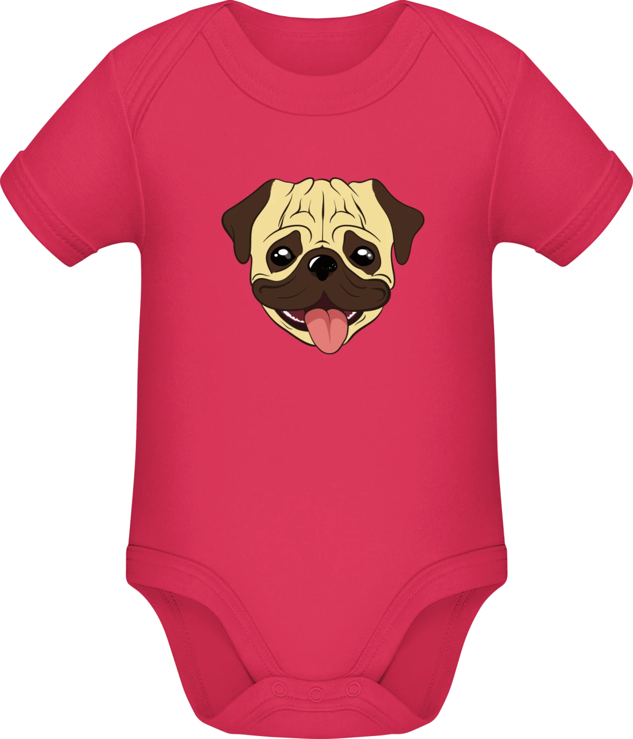 Pug Face - Sorbet Sonar SSL organic babybodsuit - Front