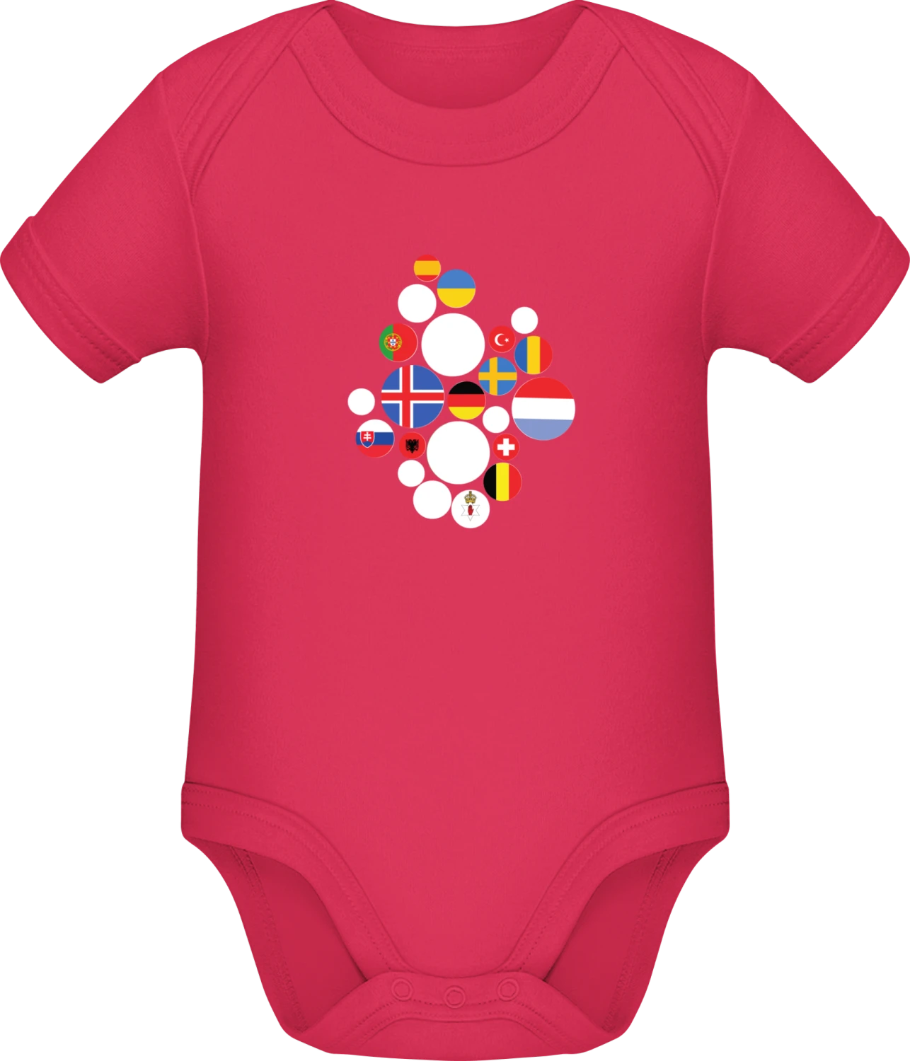 European Flags - Sorbet Sonar SSL organic babybodsuit - Front