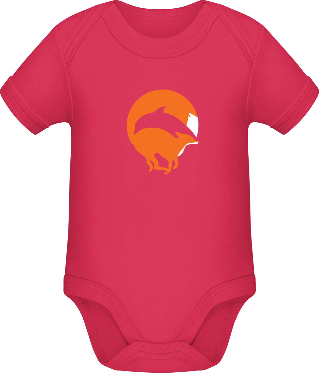 Fox Dolphin - Sorbet Sonar SSL organic babybodsuit - Front