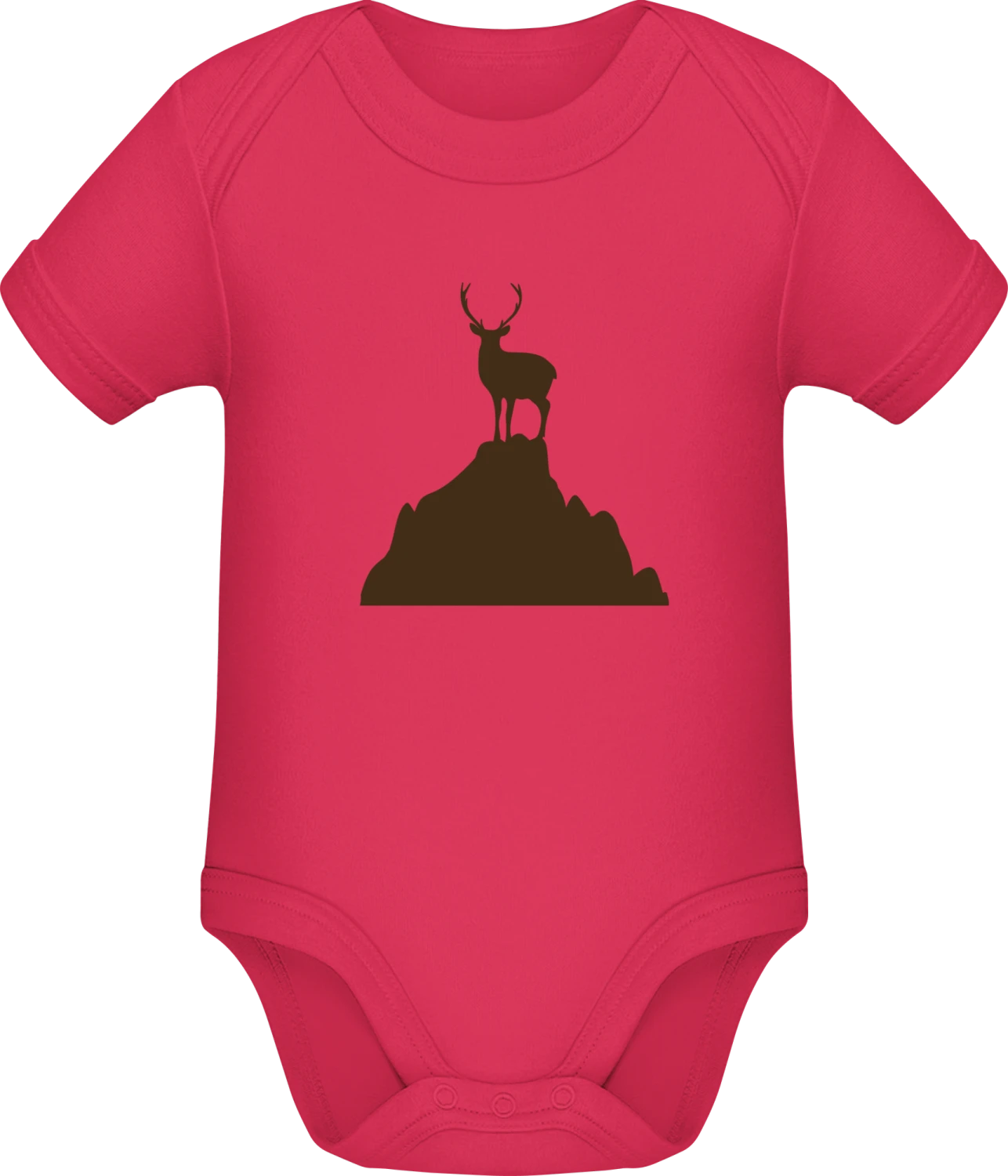 Deer On A Mountain - Sorbet Sonar SSL organic babybodsuit - Front