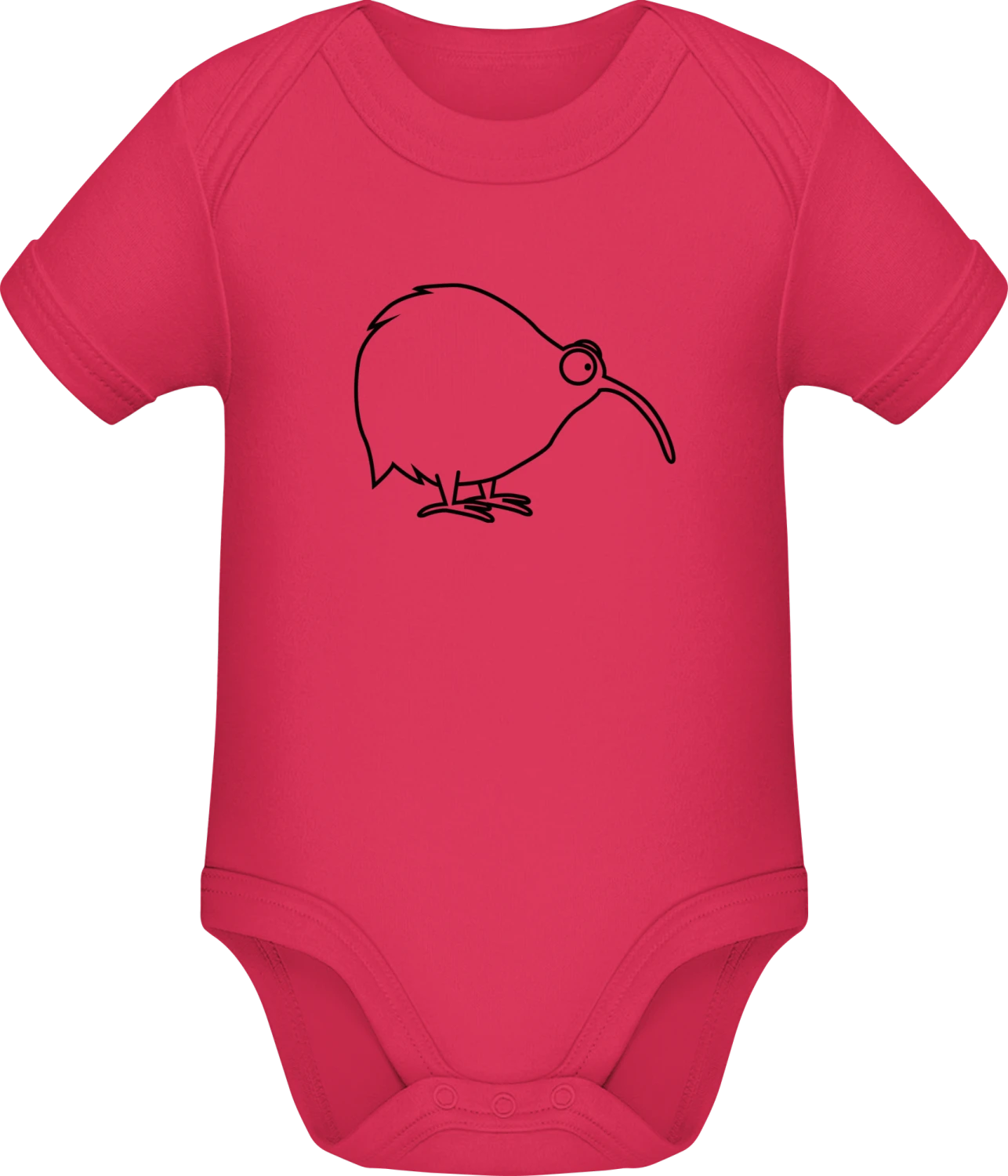 Kiwi Bird Outline - Sorbet Sonar SSL organic babybodsuit - Front