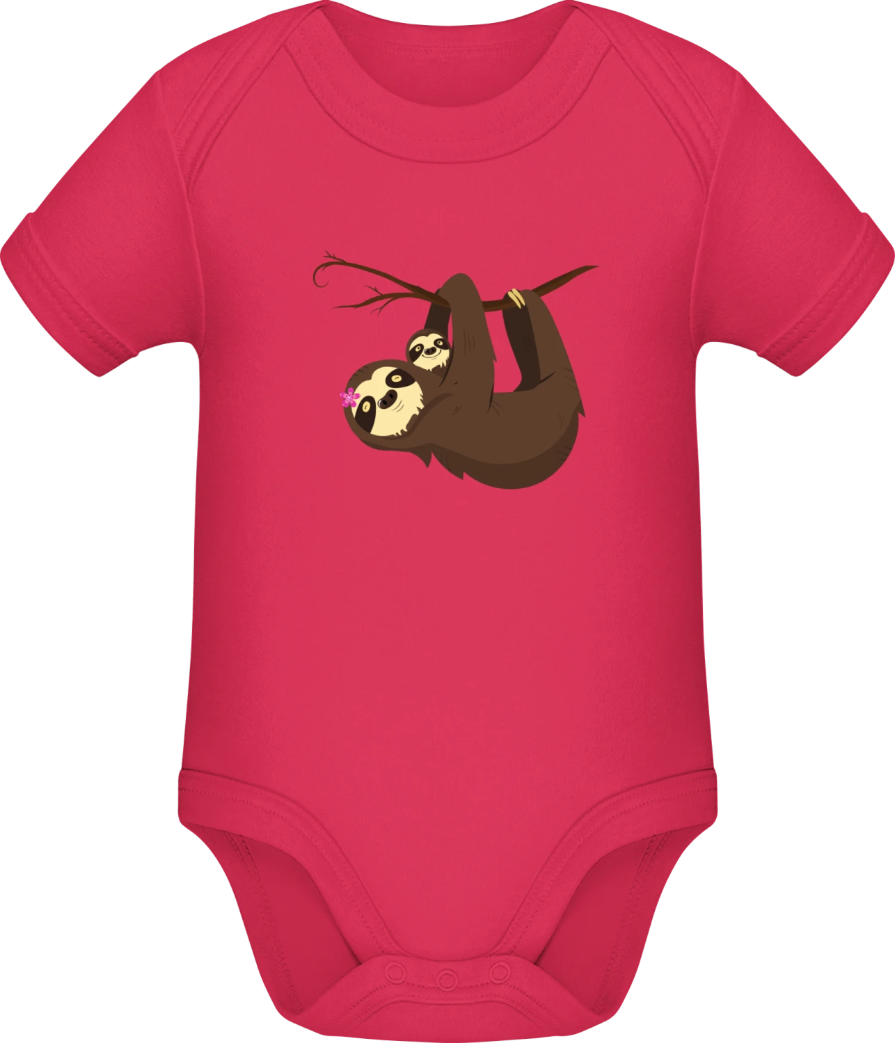 Mama Sloth With Baby - Sorbet Sonar SSL organic babybodsuit - Front