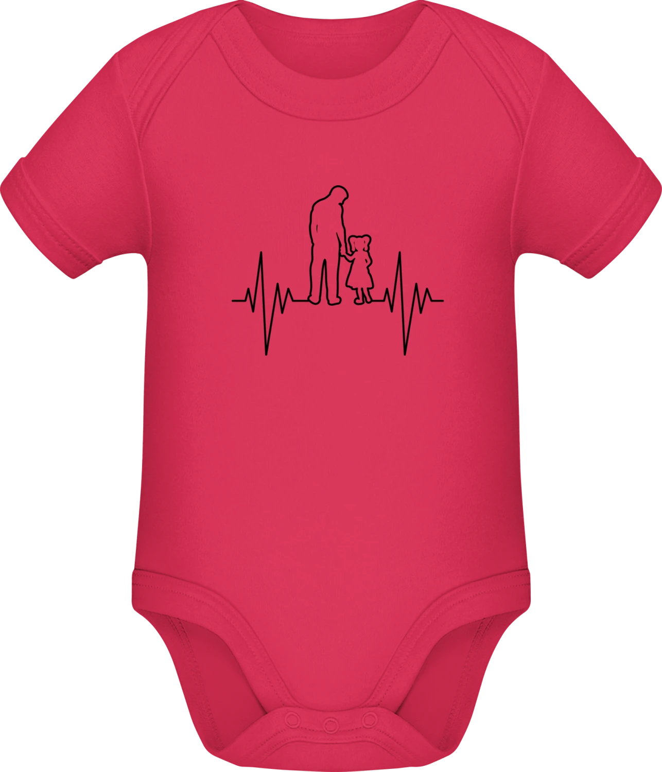 Dad And Daughter Pulse - Sorbet Sonar SSL organic babybodsuit - Front