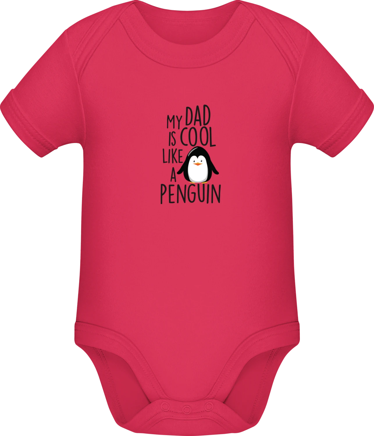 My Dad Is Cool Like A Penguin - Sorbet Sonar SSL organic babybodsuit - Front