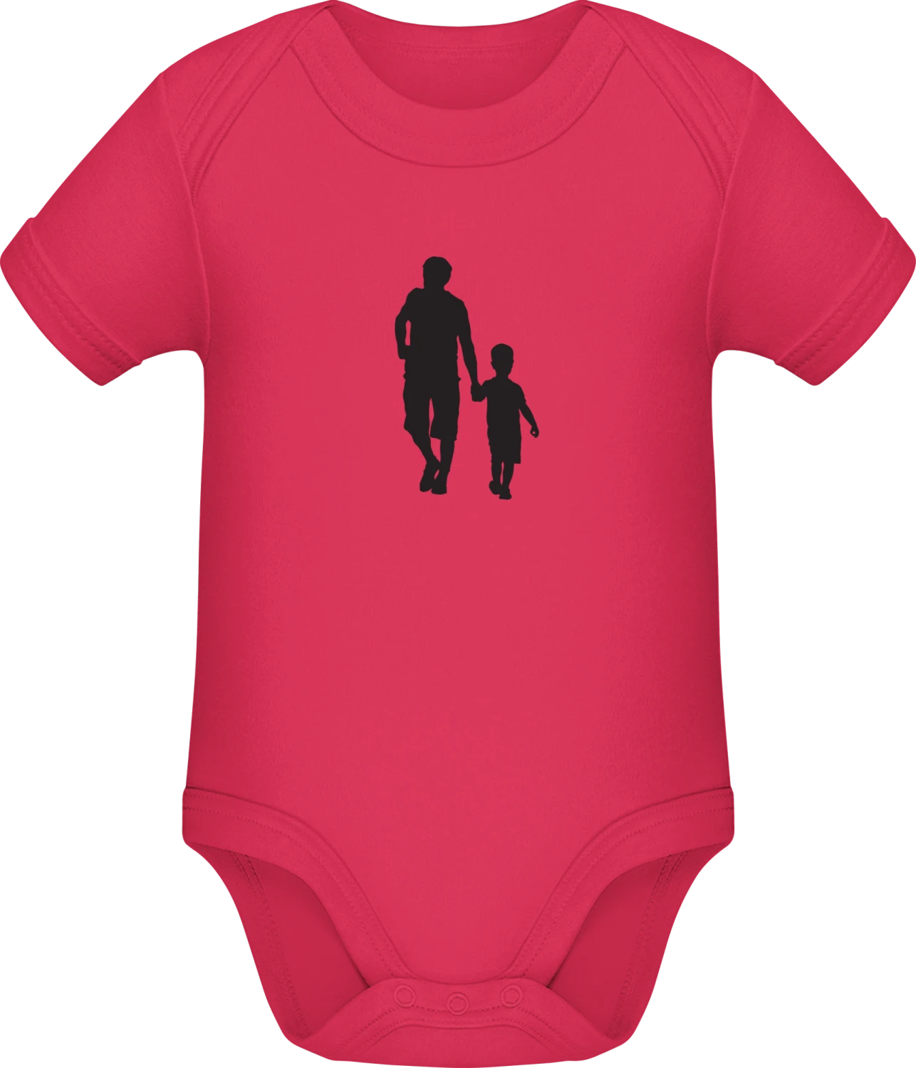 Dad And Son Silhouette - Sorbet Sonar SSL organic babybodsuit - Front