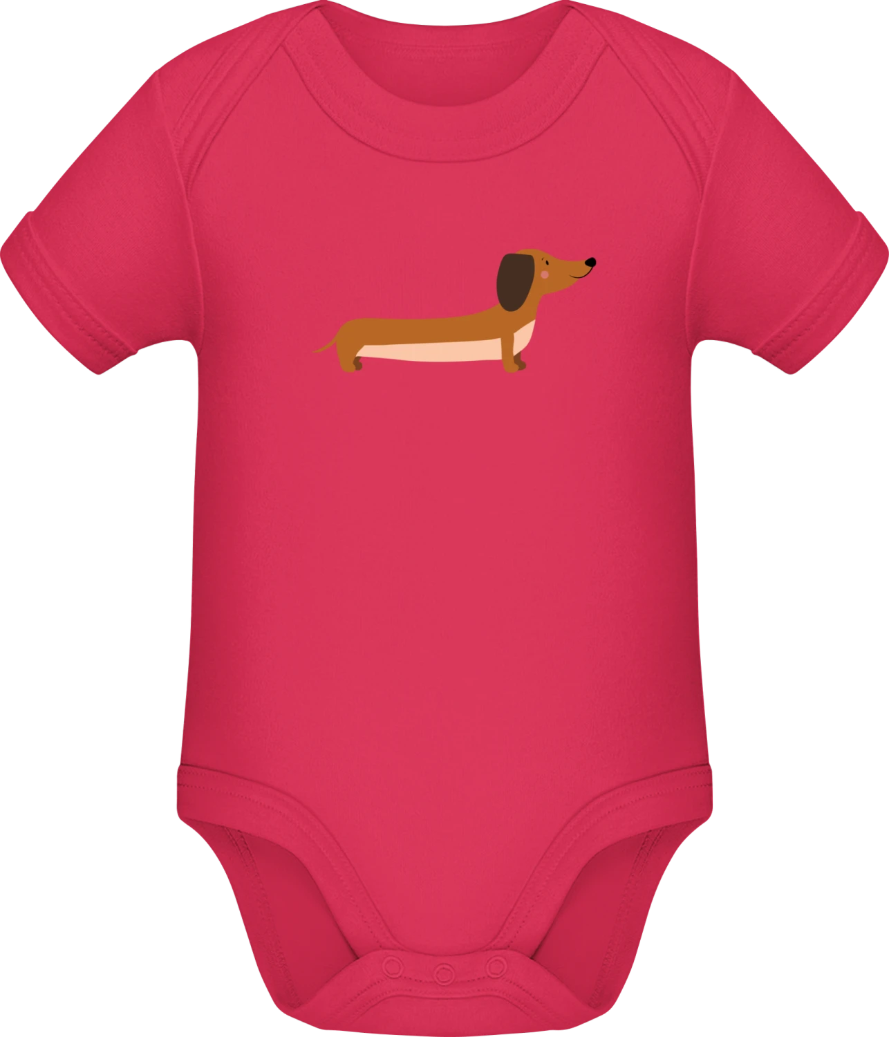 Cute Dachshund - Sorbet Sonar SSL organic babybodsuit - Front