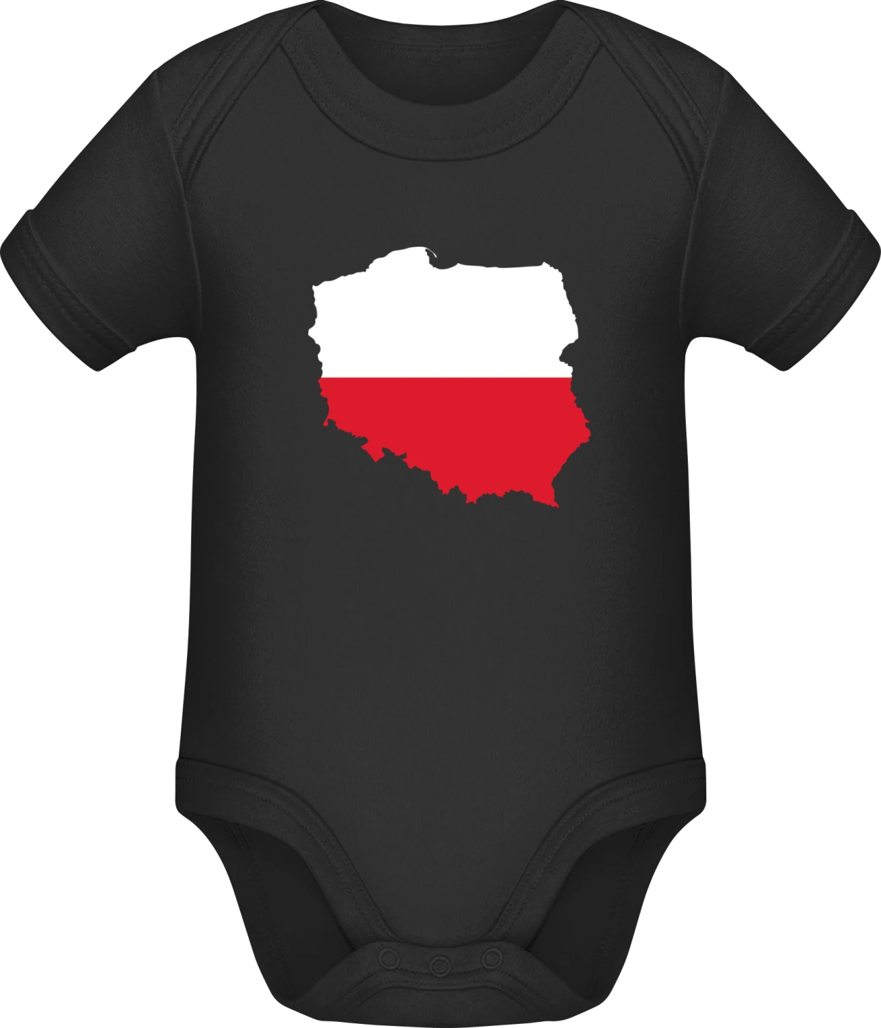 Polen Landkarte - Black Sonar SSL organic babybodsuit - Front