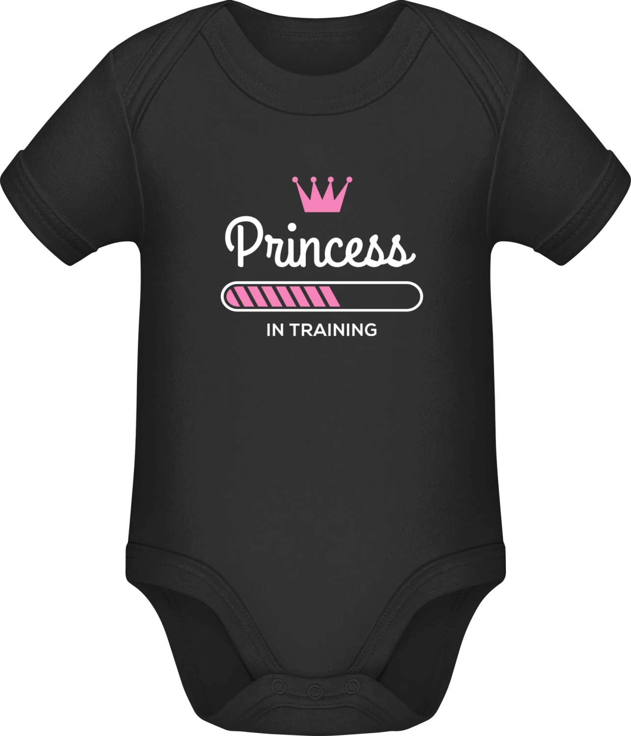 Princess In Training - Black Sonar SSL organic babybodsuit - Front