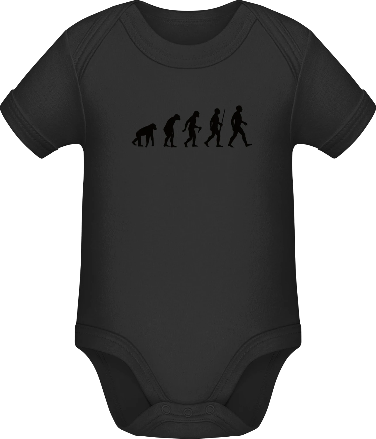 Darwin Evolution Theory - Black Sonar SSL organic babybodsuit - Front