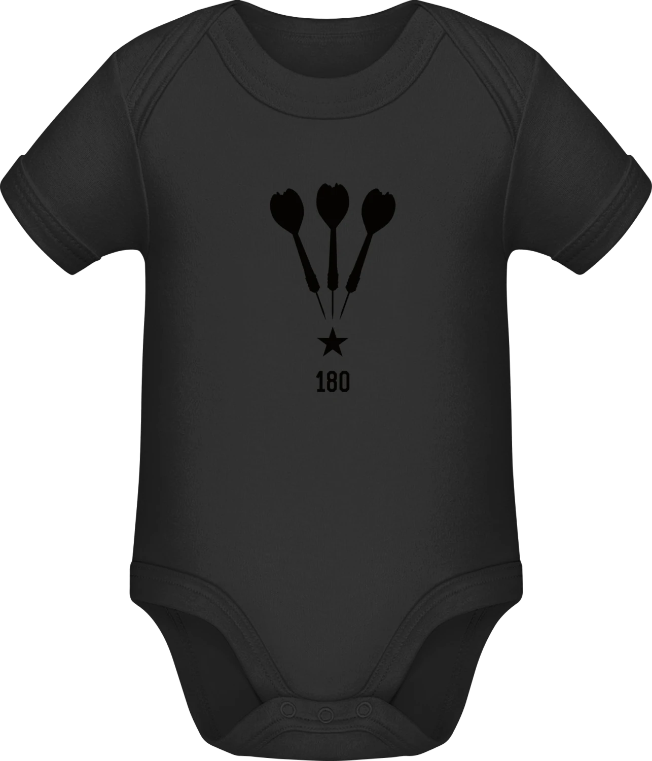 Darts 180 Star - Black Sonar SSL organic babybodsuit - Front