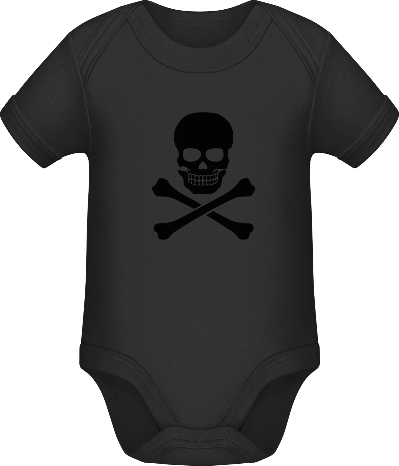 Skull And Crossbones Classic - Black Sonar SSL organic babybodsuit - Front