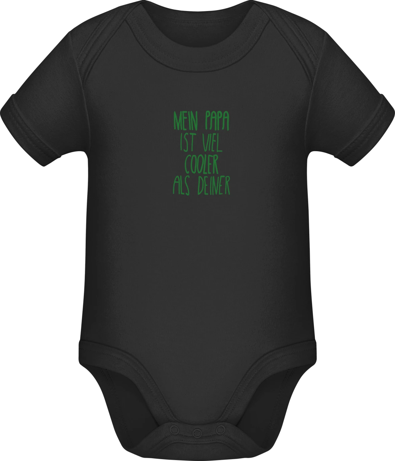 Mein papa ist viel cooler als deiner - Black Sonar SSL organic babybodsuit - Front