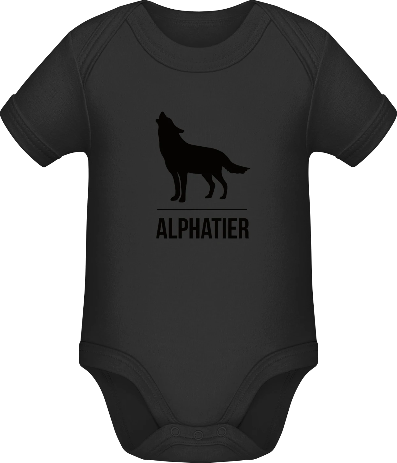 Alphatier - Black Sonar SSL organic babybodsuit - Front