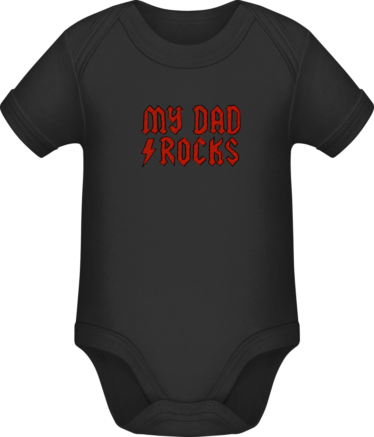 My Dad Rocks - Black Sonar SSL organic babybodsuit - Front