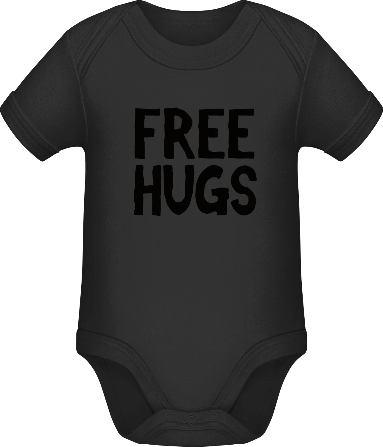 Free Hugs - Black Sonar SSL organic babybodsuit - Front