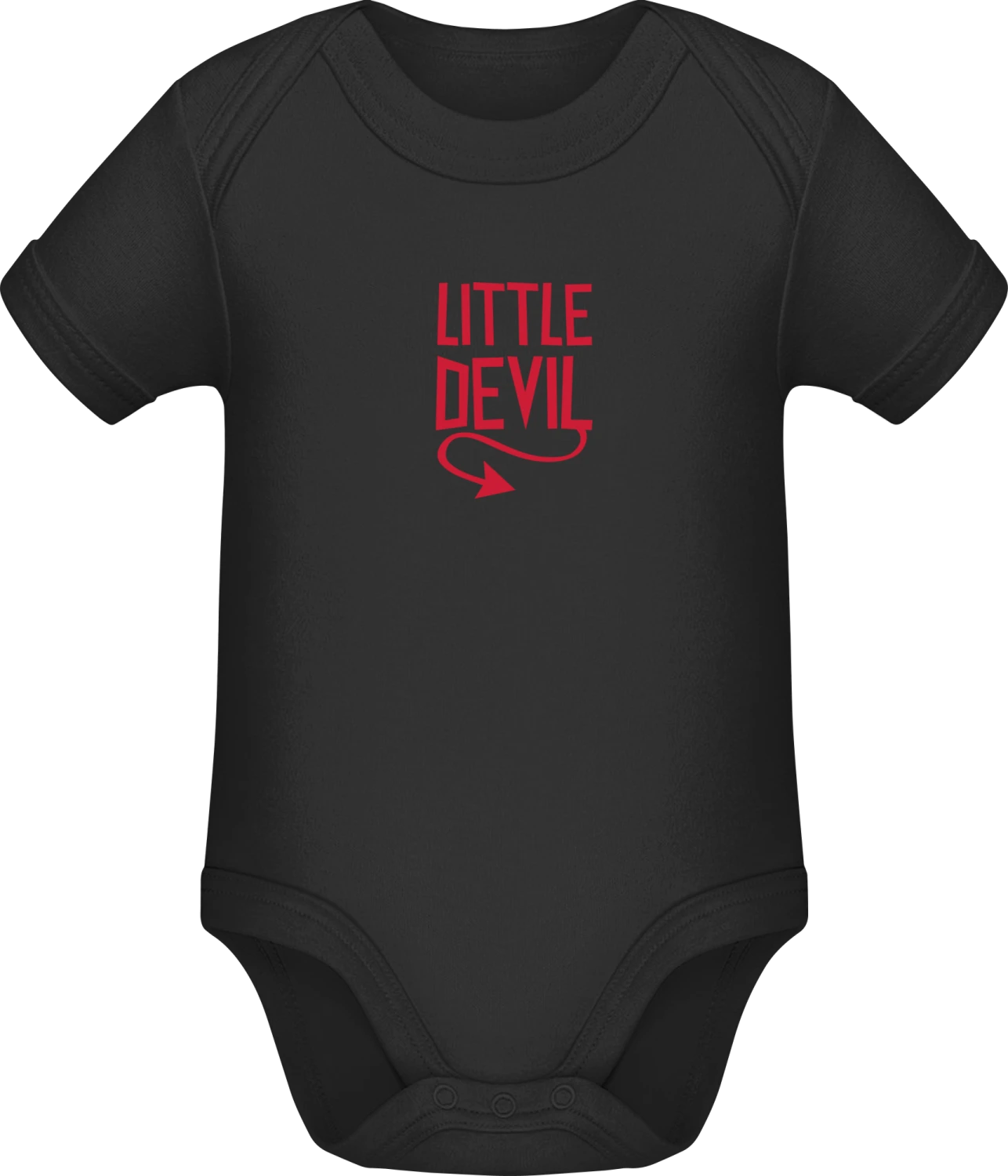 Little Devil Typo - Black Sonar SSL organic babybodsuit - Front