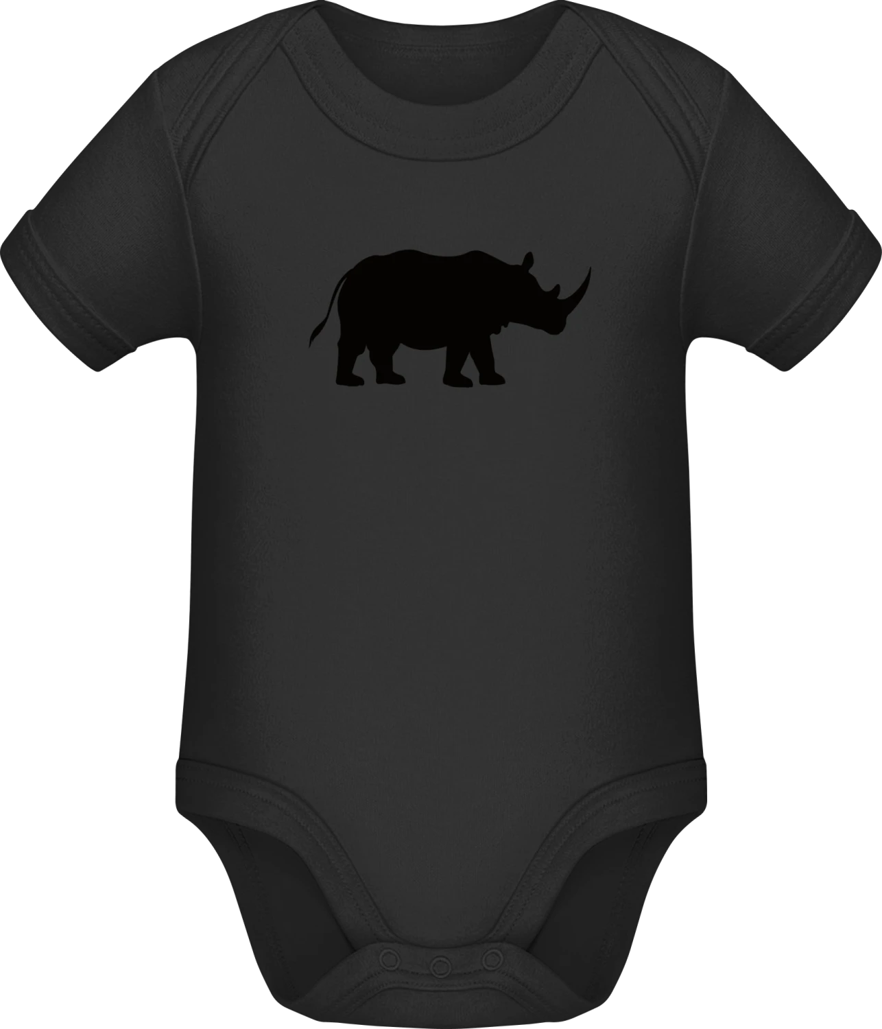 Rhino - Black Sonar SSL organic babybodsuit - Front